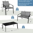 thumbnail image 4 of Costway 4 PCS Patio Furniture Set Loveseat Sofas Armrest Glass Table Deck Grey, 4 of 10