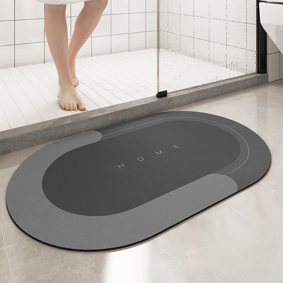 80 x 50cm Strong Absorption Bathtub Mat,Diatomaceous Earth Bath Mat Fast Drying Rug with Rubber Backed