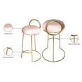 thumbnail image 4 of Meridian Furniture Ring Soft Pink Velvet Counter Stool in Brushed Gold Finish, 4 of 5