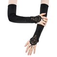 thumbnail image 1 of GDREDA Elegant Opera Length Fingerless Evening Gloves with Stretchy Mesh and Rhinestone Embellishments for Bridal Wedding Party Accessories Black,One Size, 1 of 2