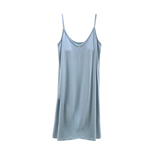 Timegard Robe de Nuit pour Femmes Col en V Sans Manches Courte Chemises de Nuit Douces et Confortables Couleur Unie Robe de Maison