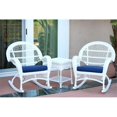 thumbnail image 1 of Jeco 3 Piece Wicker Conversation Set in White with Blue Cushions, 1 of 2