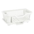 thumbnail image 3 of Luzkey Dish Drying Rack with Drain Tray Dinnerware Organizer Sink Dish Drainer Dish Rack and Drainaboard for Cafe Kitchen Countertop white, 3 of 8