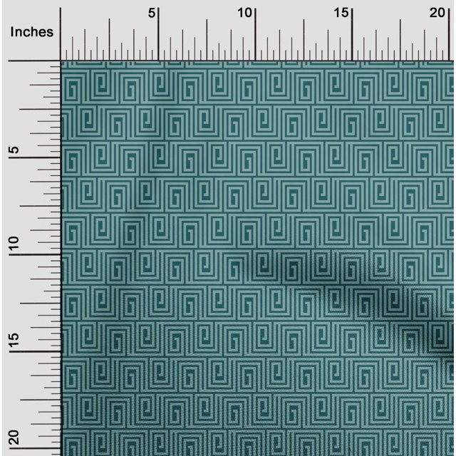 oneOone Viscose Chiffon Fabric Greek Key Geometric Decor Fabric Printed BTY 42 Inches
