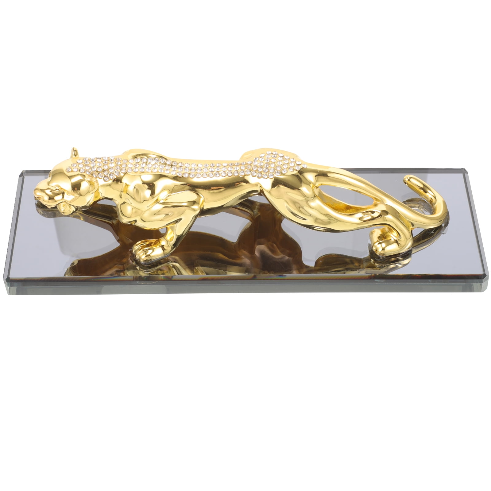 Miangastore Car Interior Accessories Golden Leopard Shape 1Pack 7.5*2.4*2.2in