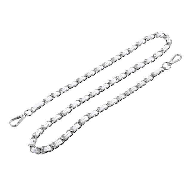Unique Bargains Purse Chain Strap, 32' Purse Strap Shoulder Bag Replacement Strap, White&Silver