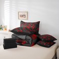 thumbnail image 4 of Erosebridal Black Red Triangle Bedding Queen Size,Geometric Stereoscopic Bedding Sets Queen Size,Gradient Bedroom Decor,Reversible,Lightweight,7 Pieces, 4 of 5