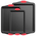 thumbnail image 1 of NutriChef Kitchen Deluxe Non Stick Carbon Steel 3 Piece Bakeware Set (2 Pack), 1 of 8
