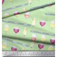 thumbnail image 2 of Soimoi Poly Georgette Fabric Wine Glass Bar Print Fabric by Yard 42 Inch Wide, 2 of 3