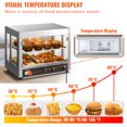 thumbnail image 4 of VEVOR Commercial Food Warmer Display, 2 Tiers, 800W Pizza Warmer with 3D Heating 3-Color Lighting Bottom Fan, Countertop Pastry Warmer with Temp Knob & Display 0.6L Water Tray, 4 of 9