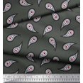 thumbnail image 3 of Soimoi Grey Rayon Fabric Floral & Paisley Printed Fabric 1 Yard 42 Inch Wide, 3 of 3