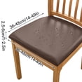 thumbnail image 4 of Qonioi Housse de Chaise Unie Brossée à Haute Élasticité, Housse Extensible en Cuir PU Imperméable et Anti-Huile, Housse de Siège Universelle Durable et Résistante aux Rayures pour Chaise de Salle à Manger et Ottoman, 4 of 7