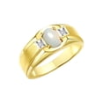 thumbnail image 3 of RYLOS Men's Rings Sterling Silver Classic 7X5MM Oval Gemstone & Diamond Ring Opal October Birthstone Rings For Men, Silver Rings, Size 10, 3 of 7