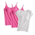 thumbnail image 1 of Diufon Lot de 3 Hauts pour Femmes Sans Manches et à Manches Courtes, Blouse Décontractée Ample pour l'Entraînement, T-Shirts Basiques d'Été à Col Rond, 1 of 2