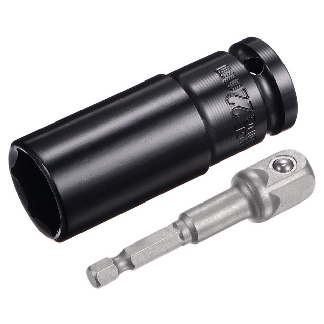 Unique Bargains Socket Accessory Set, 22mm Deep Socket 1/4' Hex Shank Impact Adapter with 1/2' Drive