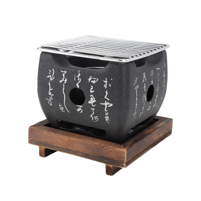 Mini Barbecue au Design de Texte Élégant, Compact et Portable, Utilisation Polyvalente pour Grillades de Viandes et Plus, Chauffe Rapide pour une Cuisson Efficace, Répartition Uniforme de la Chaleur