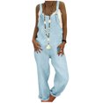 thumbnail image 2 of Timegard Womens Plus Size Overalls Fall Casual Baggy Rompers Comfy Solid Color Jumpsuits with Pockets, 2 of 6