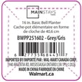 thumbnail image 4 of Mainstays Basic Bell Planter 16 inch Grey, Classic Design with Attached Tray Durable Weather Resistant Matte Finish, 4 of 4