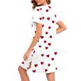 thumbnail image 4 of Manteau de Maison à Fermeture Éclair pour Femmes, Robes à Manches Courtes Courte Nuisette Peignoirs avec Poches Mignonne Robe de Nuit Imprimée Blanc TG, 4 of 6