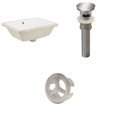 thumbnail image 1 of 18.25-in. W Rectangle Bathroom Undermount Sink Set In White - Brushed Nickel Hardware - Overflow Drain Incl. AI-20576, 1 of 9