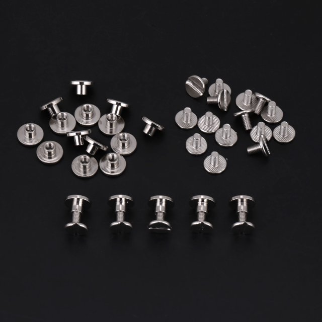 Greensen 20 Pcs/ensemble Écrous à Tête Plate Filetés en Laiton Durable, Vis, Fournitures de Réparation pour Artisanat en Cuir, Rivets de Ceinture en Cuir, Vis à Rivet Plat