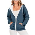 thumbnail image 1 of Timegard Vestes à Capuche Zippées pour Femmes Manches Longues Chandails en Molleton Décontractés Mode Automne avec Poches, 1 of 7
