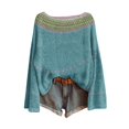 thumbnail image 1 of WTXUE Chandail Rétro Fair Isle Vintage pour Femmes à Imprimé Artistique, Chandail Léger Surdimensionné à Manches Longues, Col Rond, Chandail Mignon Vintage, Chandails d'Automne Décontractés Amples en Tricot, Tuniques, Bleu Ciel, TG, 1 of 3