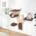 thumbnail image 2 of Gymax Wall-Mounted Cat Tower w/ Perch Hammock Sisal Scratching Posts & Mat Cushions, 2 of 10