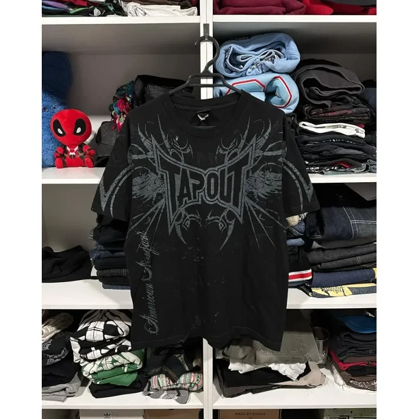 Tapout T Shirt Y2K Punk Hip Hop Graphic Letter Print Oversized