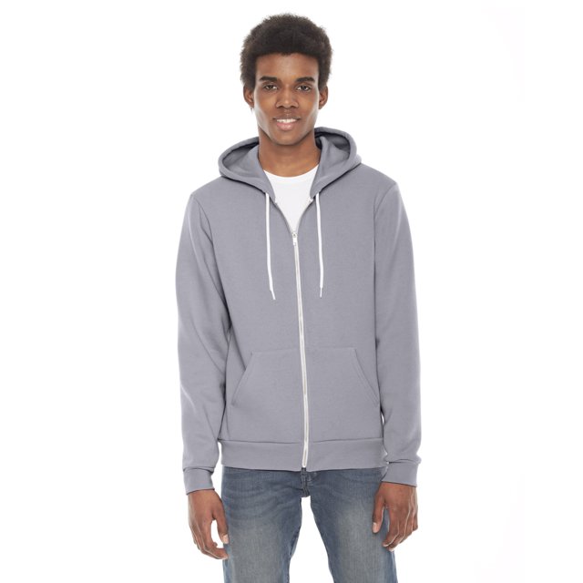 American Apparel Flex Fleece Unisex Full-Zip Hoodie, 2XL, Slate