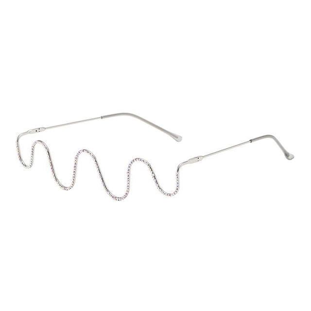 Fashion Half Glasses Frame No Lens Half Jeweled Frame Decorative Diamonds