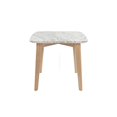 thumbnail image 1 of Bianco Collection Table d'Appoint en Marbre Gavia 19.5 Pouces en Blanc et Chêne, 1 of 5