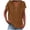 Coffee, variant on RKSTN Womens Summer Tops Fashion Cotton and Linen Buttons Going out Tops Basic Solid Color Shirts V-Neck Short Sleeve Loose Fit Pullover Tops