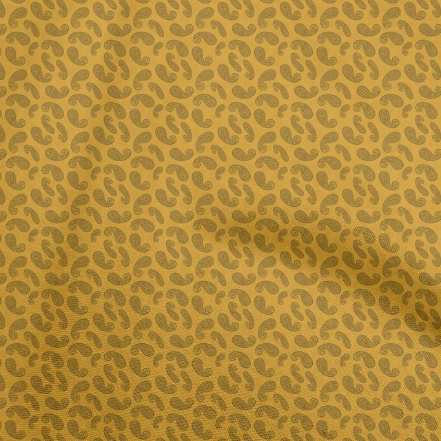 oneOone Viscose Chiffon Gamboge Yellow Fabric Asian Paisley Sewing Craft Projects Fabric Prints By Yard 42 Inch Wide