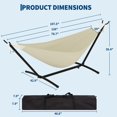 thumbnail image 4 of Hamac avec Support – Acier Réglable Robuste pour 2 Personnes – Capacité de 500 lb – Polyester Coton Portable – Sac de Transport Imperméable – Patio, Jardin, Camping et Balcon – Blanc Cassé, 4 of 6