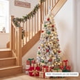 thumbnail image 4 of Costway 4.5 FT Pre-Lit Flocked Pencil Christmas Tree Hinged White, 4 of 10