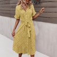 thumbnail image 1 of Robes pour Femmes 2024 Été Surdimensionnées Décontractées Printemps et Col en V Manches Trois-Quarts Robe Imprimée Rabais de 50 % Liquidation!, 1 of 8