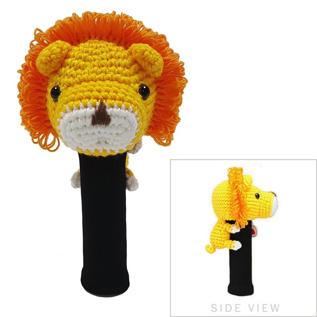 StitchHead Hand Stitched Yarn Animal Driver/Wood Head Cover - Lion