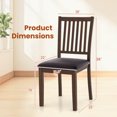 thumbnail image 3 of Costway Modern Dining Chair Set of 4 with Slanted High Backrest Wear-resistant PVC Leather, 3 of 9