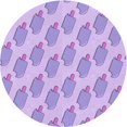 thumbnail image 1 of Ahgly Company Tapis Rond Lavable en Machine Intérieur Transitionnel Violet, 3 Pieds Rond, 1 of 7