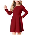 thumbnail image 3 of Zanarzt Robe de Noël pour Filles, Robe T-Shirt à Manches Longues pour Enfants, Robes Patineuse Trapèze d'Automne pour Filles, Rouge, 7-8 Ans, 3 of 6