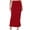 Red, variant on Tumotour Oversized Skirt For Women Solid Color Maxi Skirt High Waist Ruched Pencil Long Skirts Casual Slit Bow Tie Wrap Slit Skirt