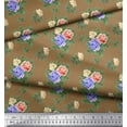 thumbnail image 3 of Soimoi Tissu en Rayonne Feuilles, & Imprimés Floraux Roses au Mètre 42 Pouces de Large, 3 of 3