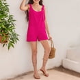 thumbnail image 2 of FAOWME Girls Solid Colored Short Overalls Kids Hot Pink 5-6Years, 2 of 8