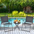 thumbnail image 1 of Costway 3PCS Outdoor Bistro Set Folding Table and Chairs Garden Deck Black, 1 of 10