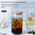 thumbnail image 4 of Reusable Boba Cup Bubble Tea Cup   18oz Wide Mason Jar with Bamboo Lid and Straw Glass Smoothie Cups Travel Tumbler for Iced Coffee Large Pearl Juices Cocktail, 4 of 9