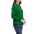 thumbnail image 4 of INSPIRE CHIC Women's Sweet Ruffle Peter Pan Collar Button up Work Shirts S Dark Green, 4 of 7