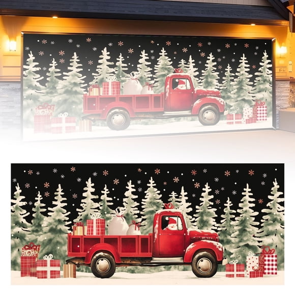 BKER The Merry The Background Party Santa Photography Garage Door Background Party 7 * 16 Ft!
