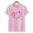 thumbnail image 1 of Lenago Hauts pour Femmes Mode Décontractée Femmes Manches Courtes Imprimé Dames Manches Courtes Col Rond Blouses Hauts T-Shirt Cancer du Sein Chemises pour Femmes en Liquidation, 1 of 4