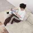 thumbnail image 4 of The Magic Home Canapé de Coin Convertible Modulable 4 Places en Velours Côtelé Beige,, 4 of 9